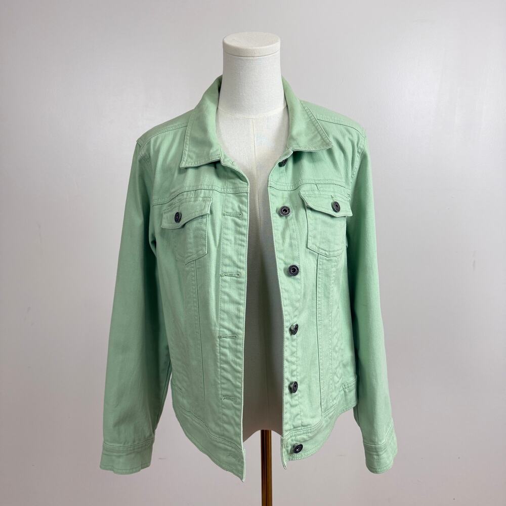 Christopher & Banks Vintage Green Women’s Denim Jacket Size Medium